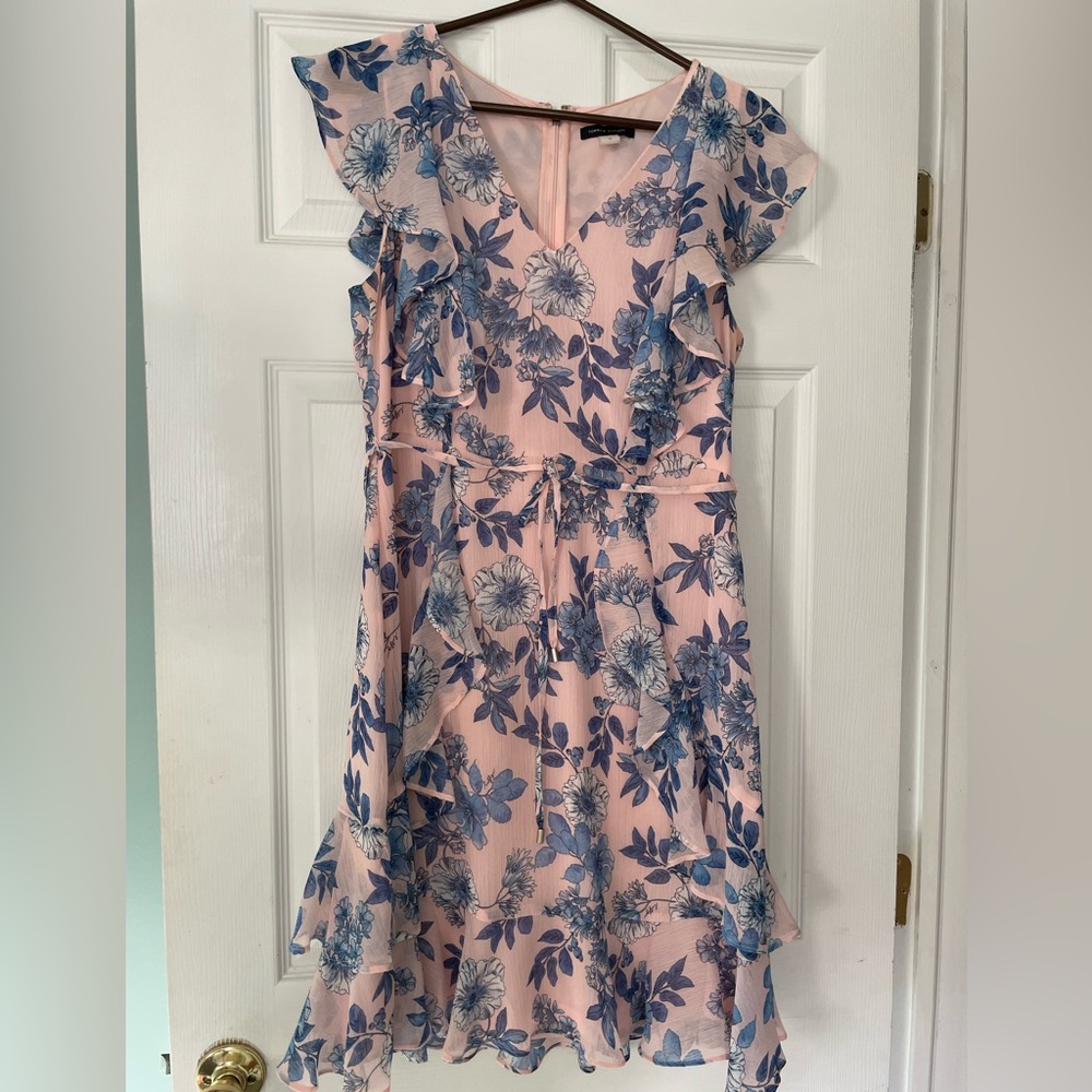 Tommy Hilfiger Pink and Blue Floral Kids Dress